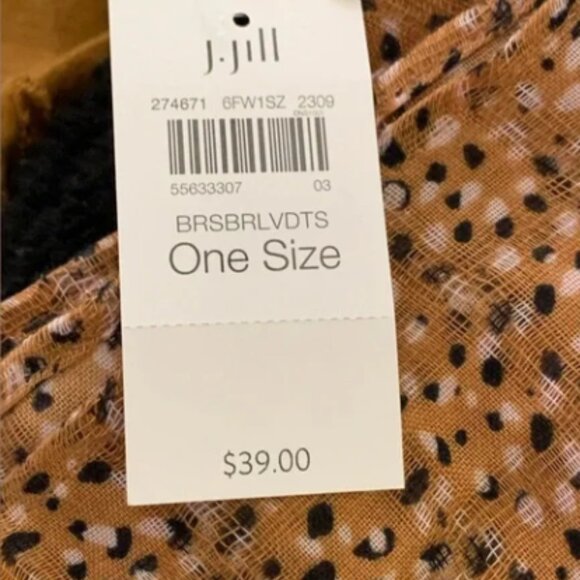 J. Jill Infinity Scarf - Burnish Brass Lively Dots - NWOT - Picture 3 of 10